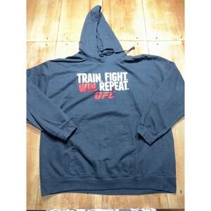 UFC Train Fight Win Repeat Hoodie Black XXL‎ Mens Hooded Sweatshirt